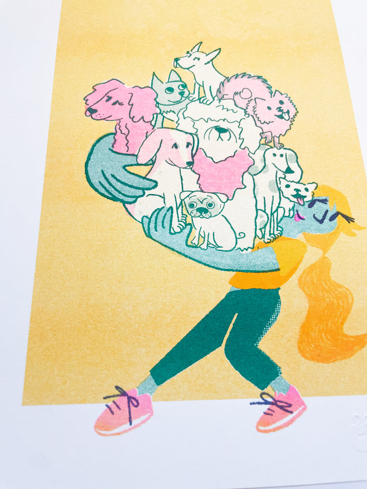 Dog Pile - 8"x10" Risograph Print