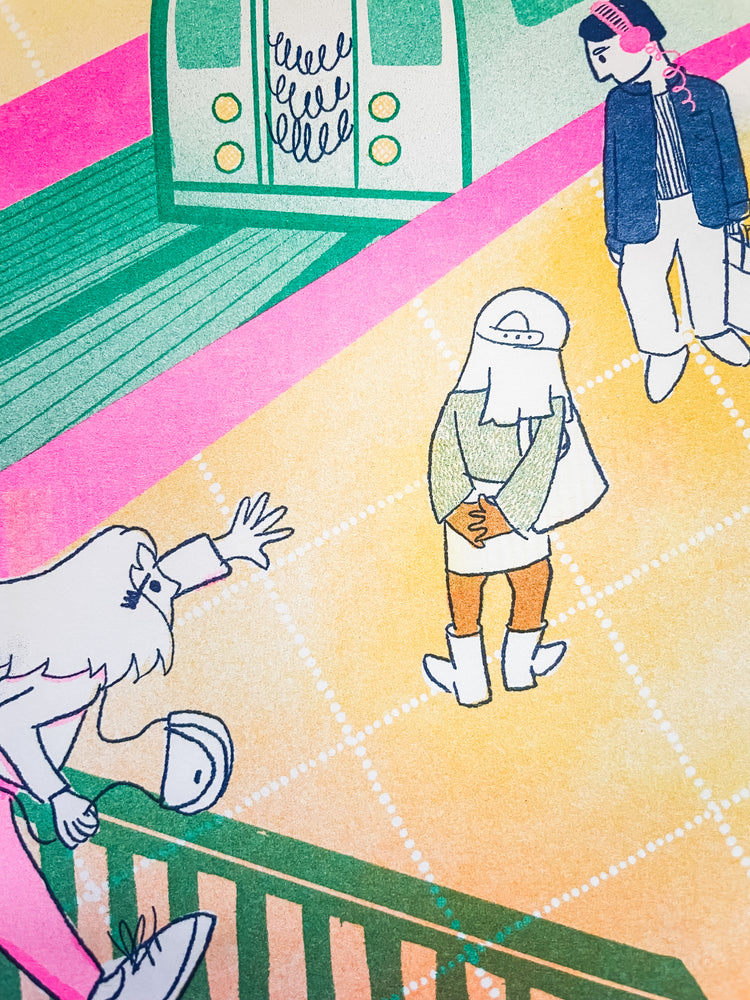 Late Train - 8"x10" Risograph Print