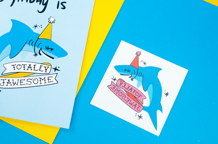 Jawesome Birthday Greeting Card + Temporary Tattoo
