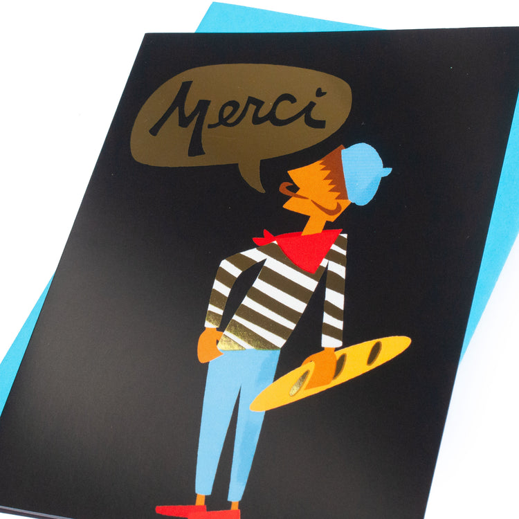 Merci Thank You Card (Gold Foil)