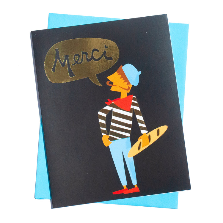 Merci Thank You Card (Gold Foil)