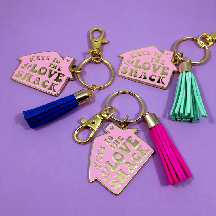 Love Shack Soft Enamel Keychain in Pink