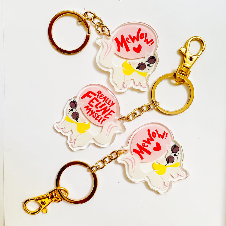 Kitty Cat Acrylic Keychain