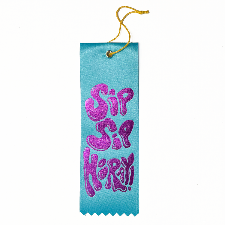Sip Sip Hooray Bottle Ribbon Gift Tag