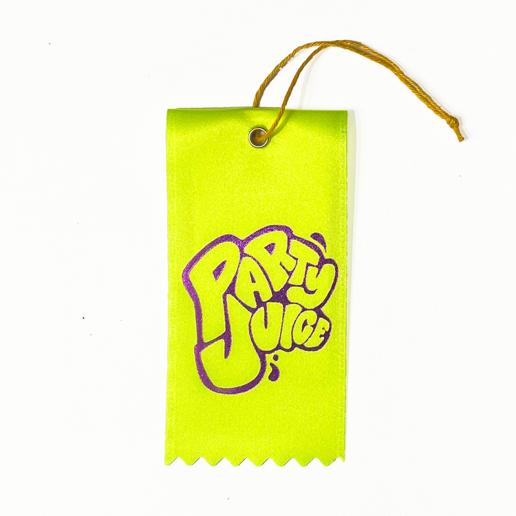 Party Juice Bottle Ribbon Gift Tag