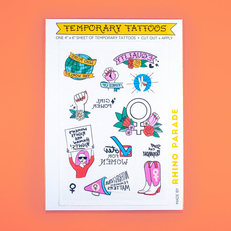Feminist Temporary Tattoo Sheet
