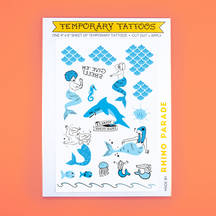 Under The Sea Temporary Tattoo Sheet