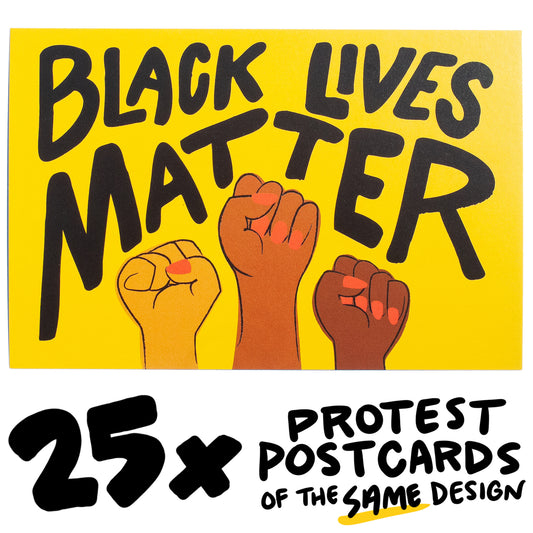 25x BLM Fists Protest Postcard