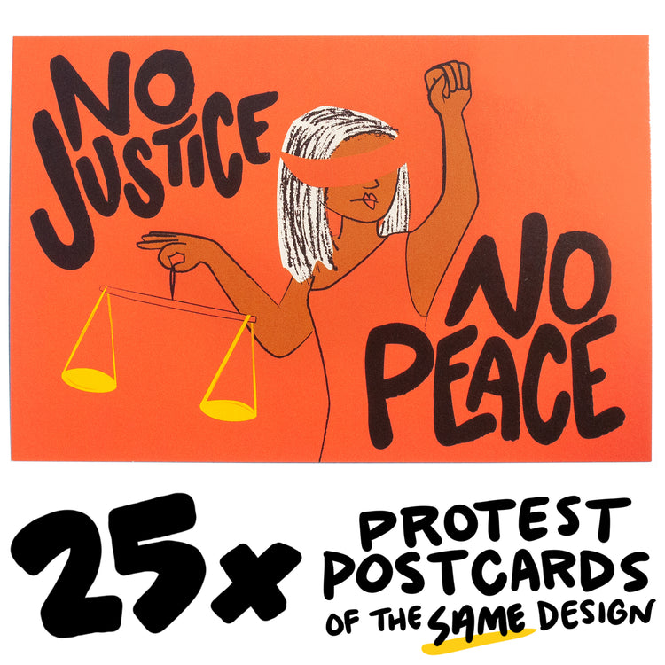25x No Justice/No Peace Protest Postcard