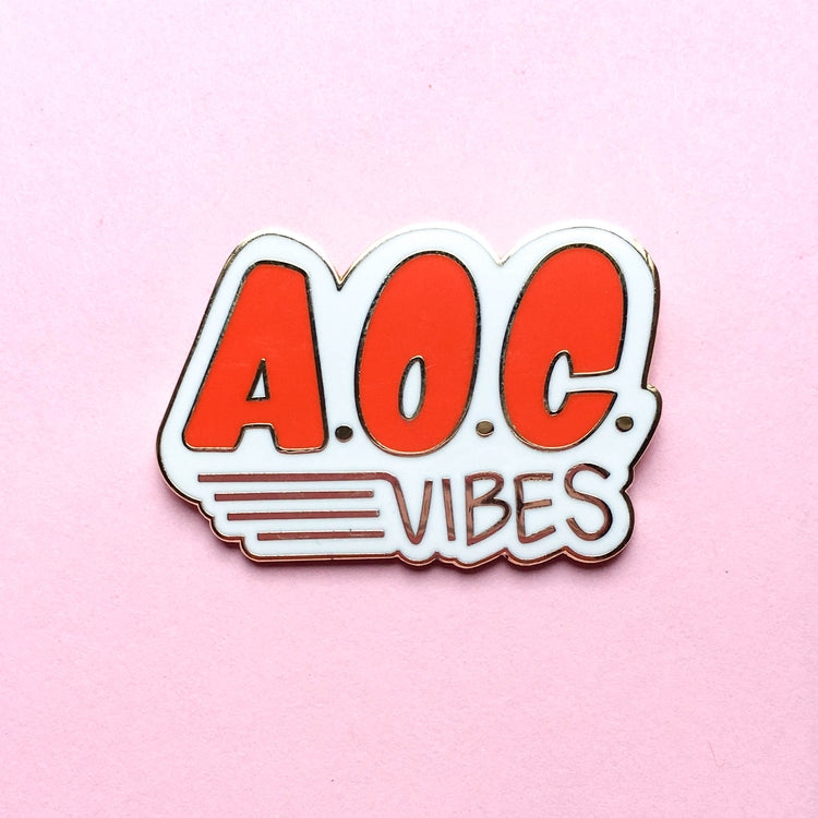 A.O.C. Vibes Hard Enamel Pin - Red
