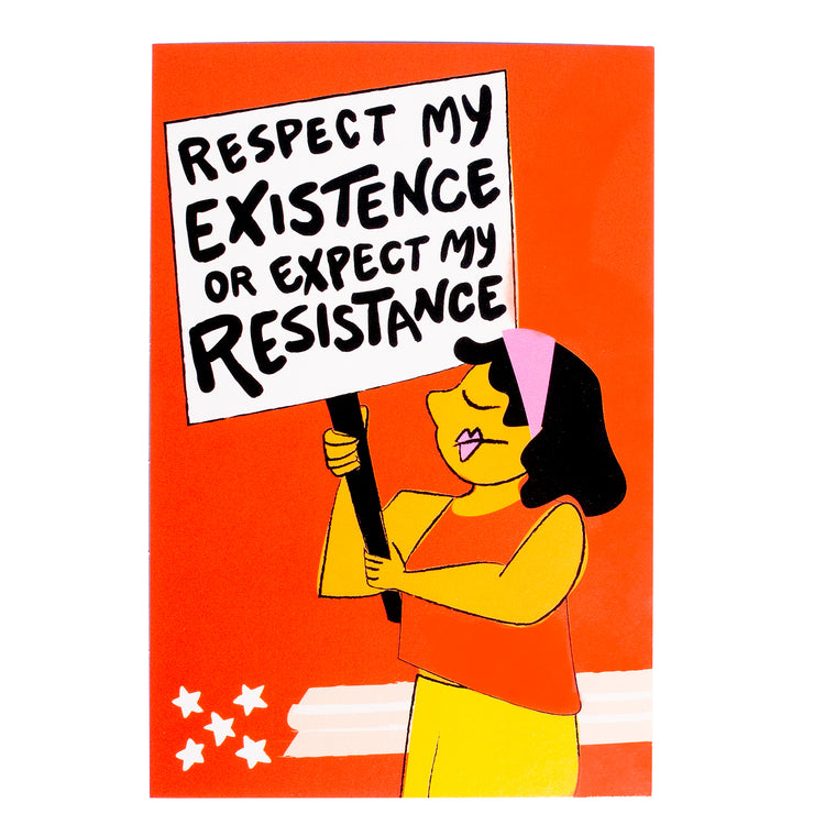25x "Expect My Resistance" Protest Postcard