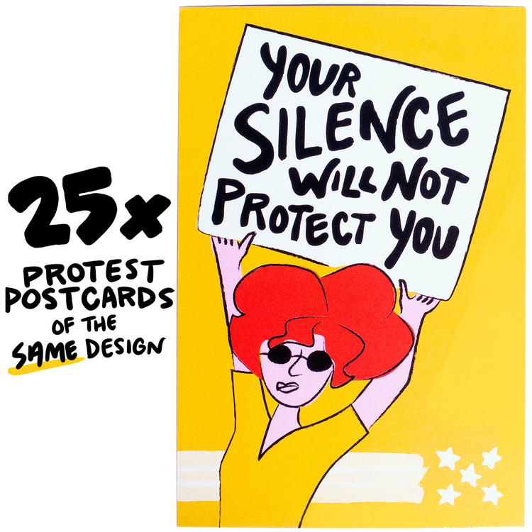 25x "Your Silence" Protest Postcard