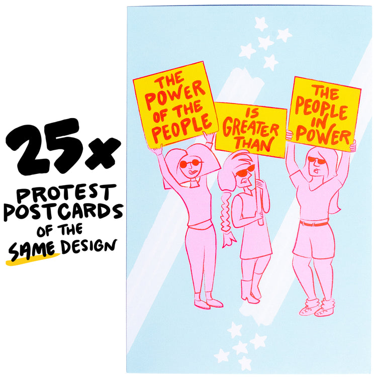 25x "Power of the People" Protest Postcard