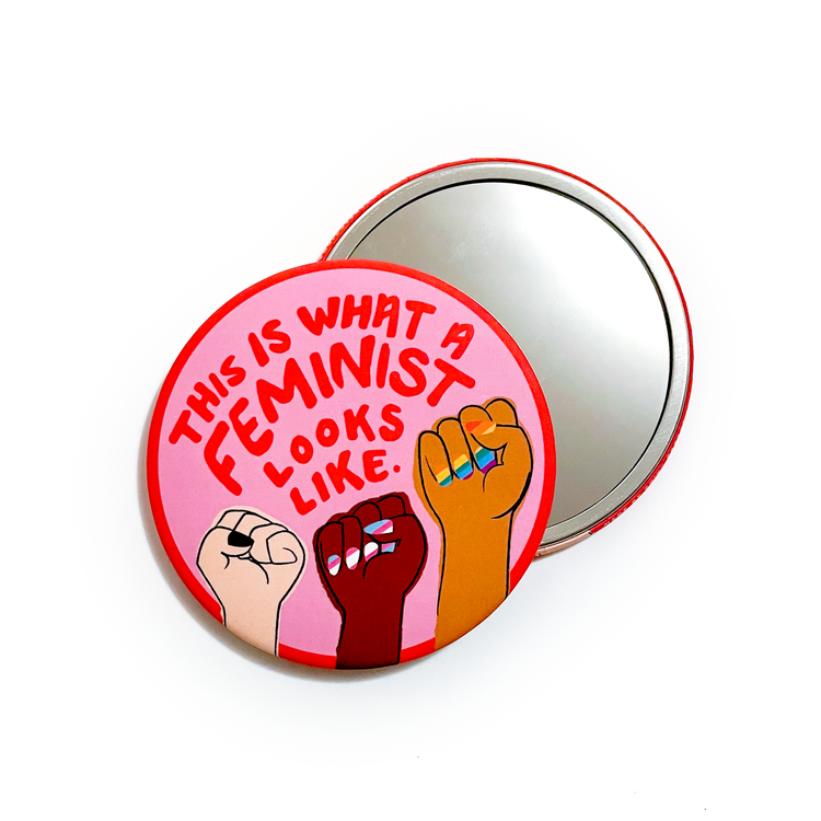 What a Feminist Looks Like Pocket Mirror