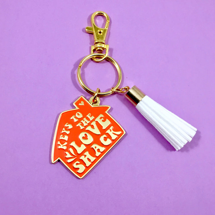 Love Shack Soft Enamel Keychain in Red