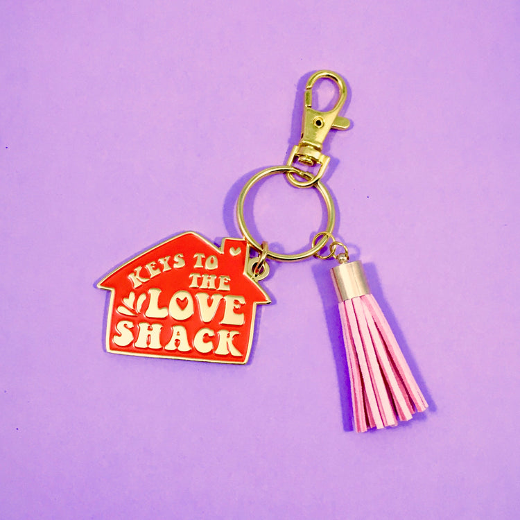 Love Shack Soft Enamel Keychain in Red