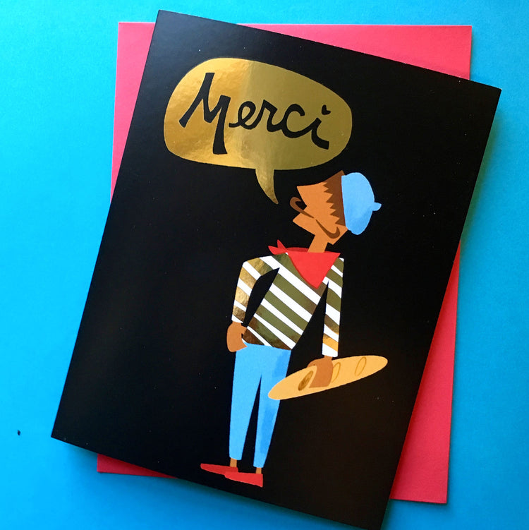 Merci Thank You Card (Gold Foil)