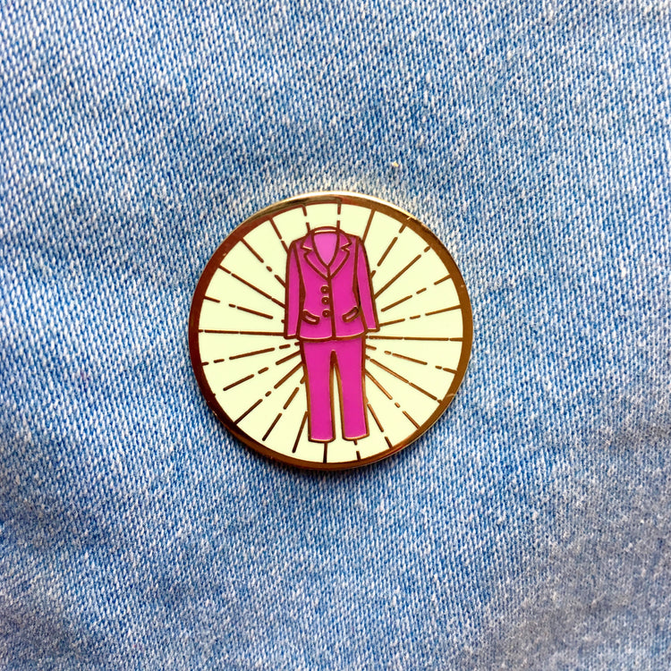 Pantsuit Hard Enamel Pin in Purple