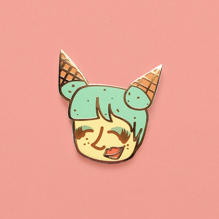 Mint Chocolate Chip Chick hard Enamel Pin