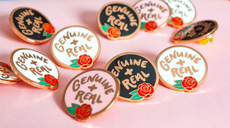 SO GENUINE AND REAL The Bachelor Enamel Rose Gold Pin