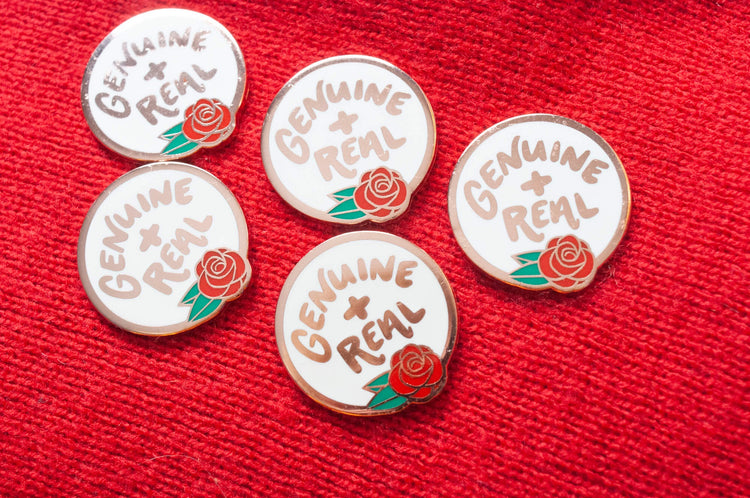 SO GENUINE AND REAL The Bachelor Enamel Rose Gold Pin