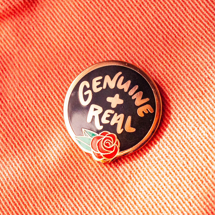 SO GENUINE AND REAL The Bachelor Enamel Rose Gold Pin