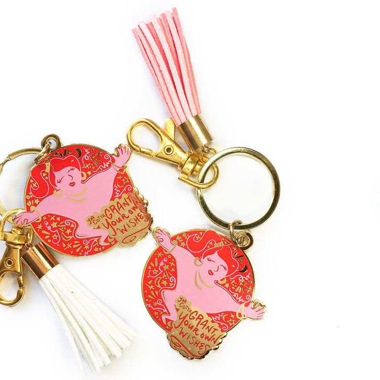 Genie Enamel Keychain in Red