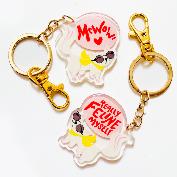 Kitty Cat Acrylic Keychain