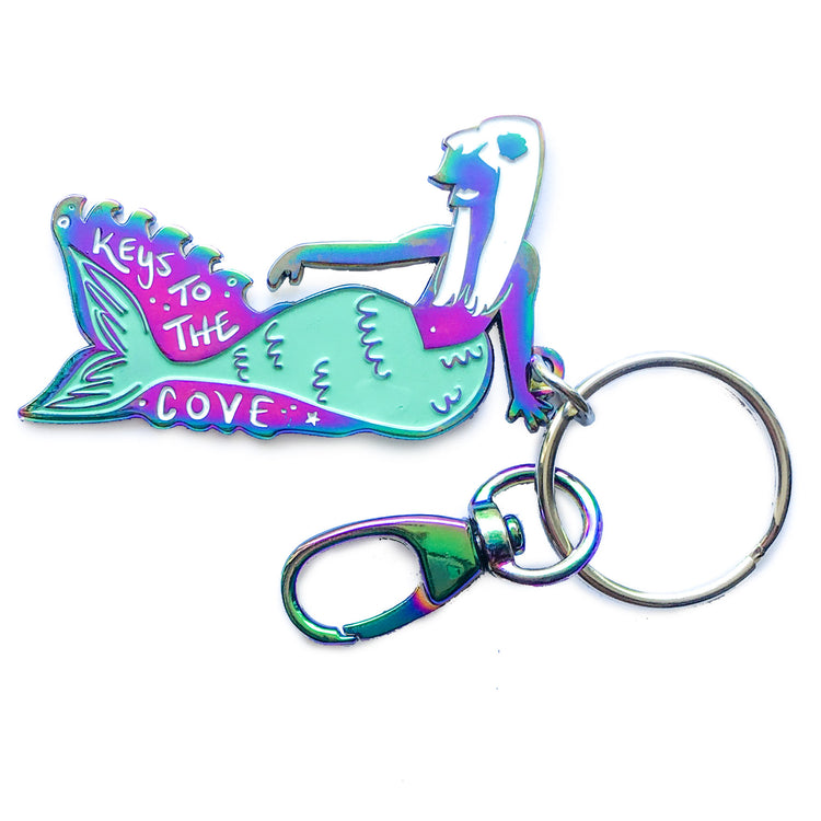 Mermaid Duochrome Enamel Keychain