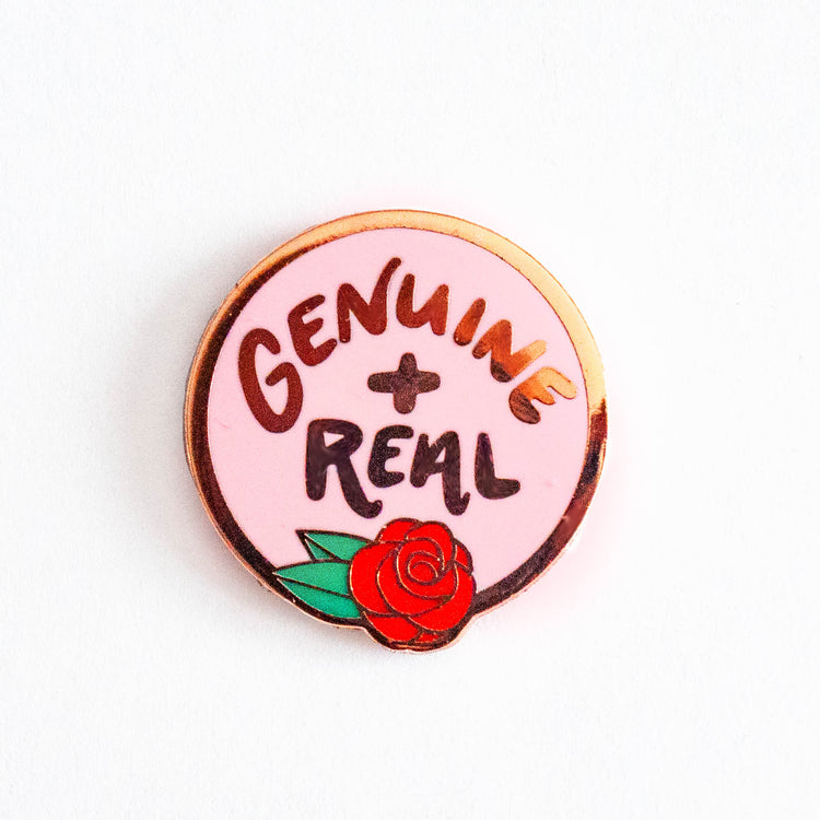 SO GENUINE AND REAL The Bachelor Enamel Rose Gold Pin