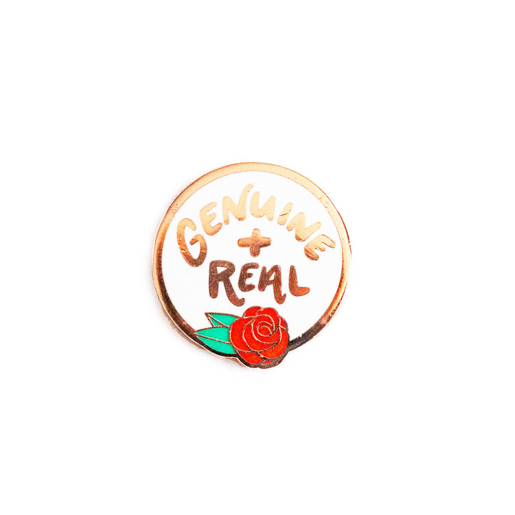 SO GENUINE AND REAL The Bachelor Enamel Rose Gold Pin