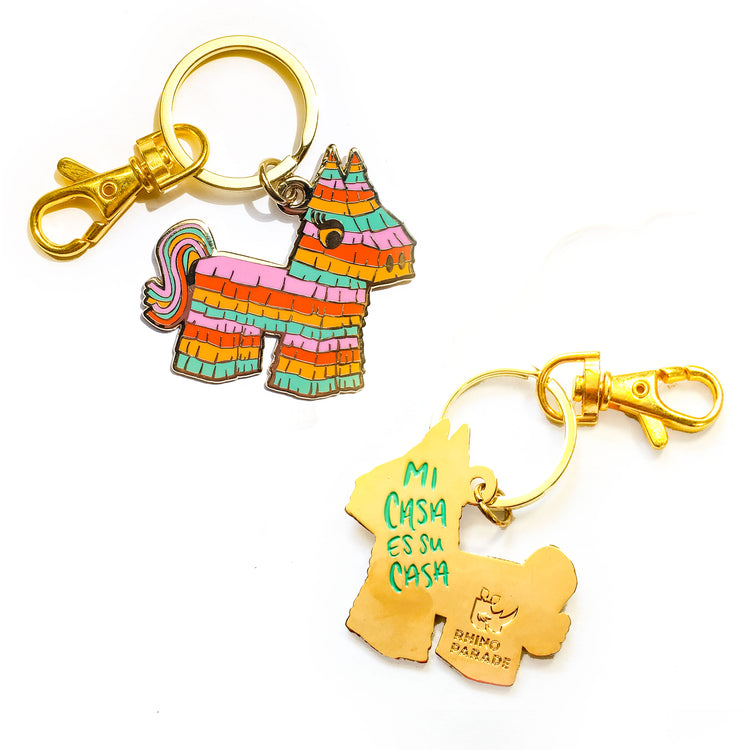 Piñata "Mi Casa Es Su Casa" Keychain in Fiesta Colors