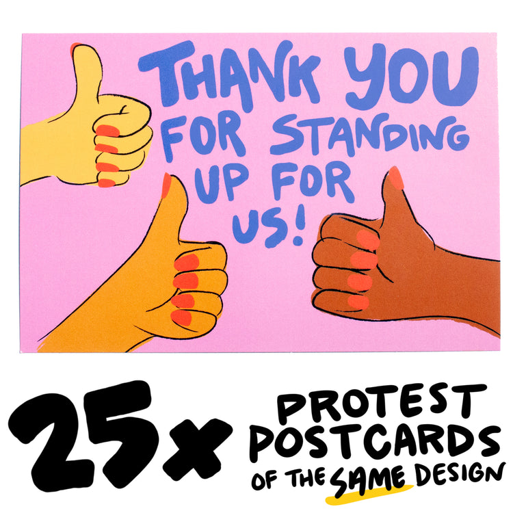 25x "Thanks for Standing Up" Protest Postcard