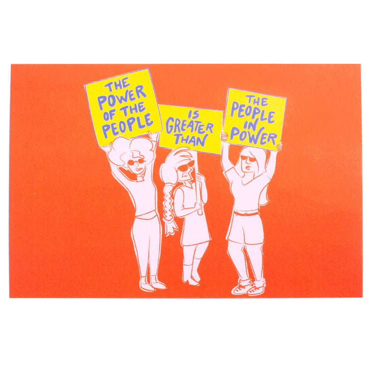 25x "Power of the People" Protest Postcard