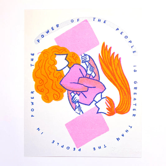 Power Of The People - 8"x10" Risograph Print