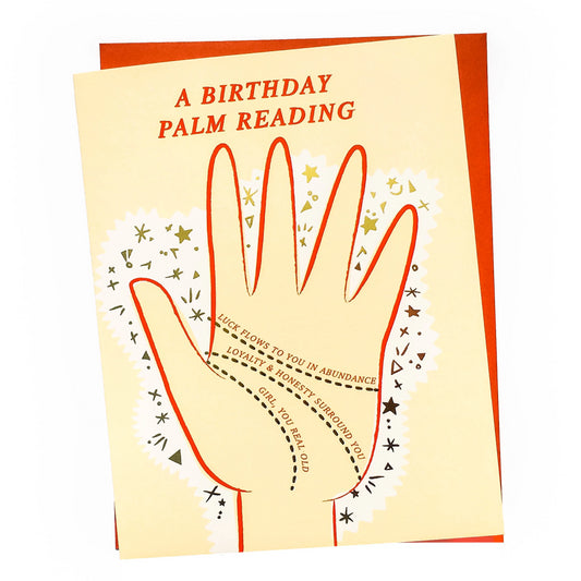 Palm Reading Birthday Card (Gold Foil)
