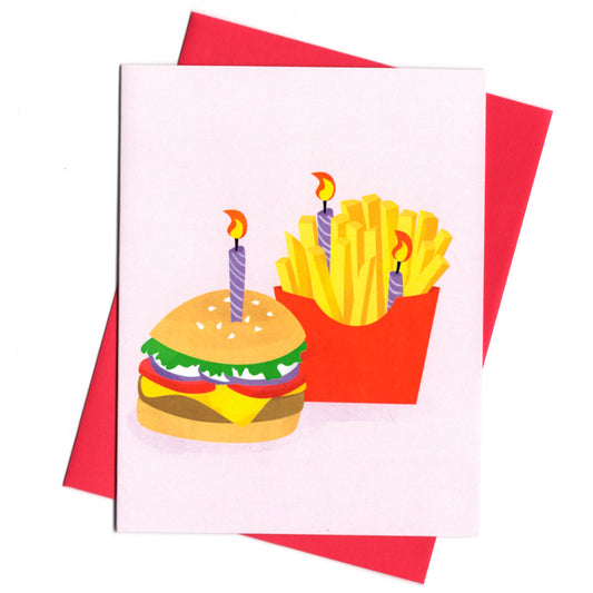Burger and Fries Birthday Card