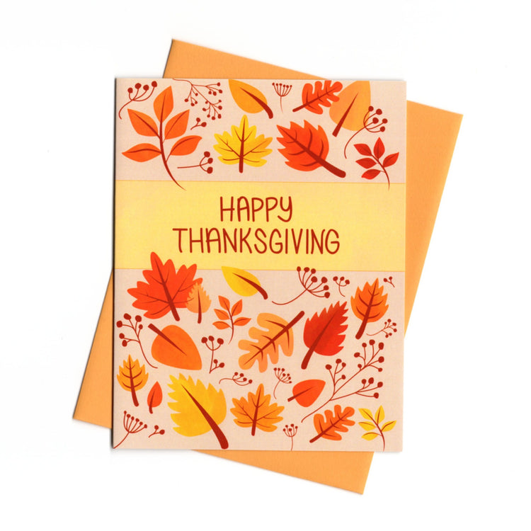Happy Thanksgiving Leaves Card