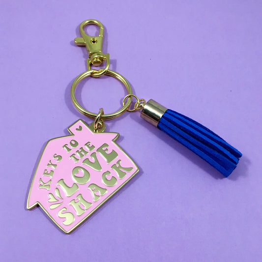 Love Shack Soft Enamel Keychain in Pink