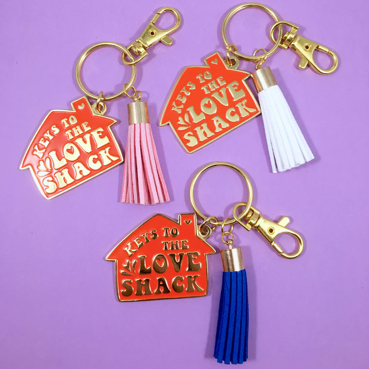 Love Shack Soft Enamel Keychain in Red