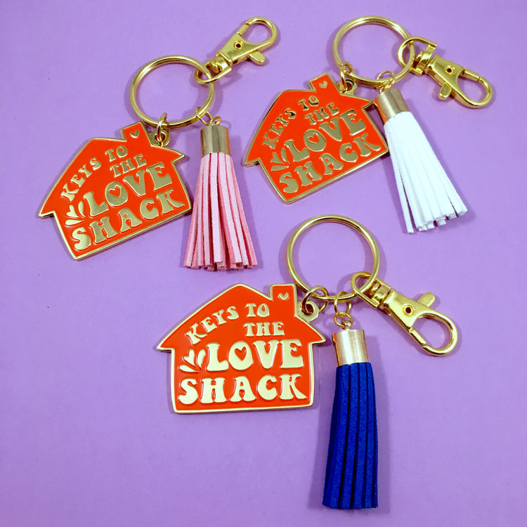Love Shack Soft Enamel Keychain in Red