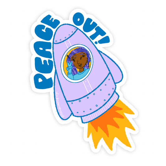 Peace Out Astronaut Vinyl Sticker