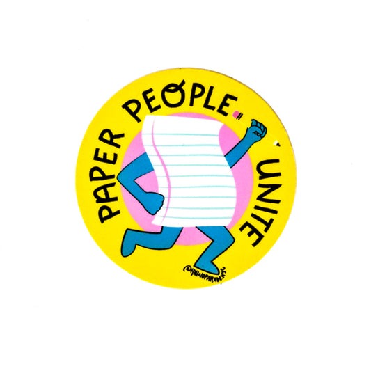 Paper People Unite Sticker