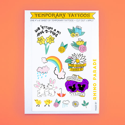 Spring Time Temporary Tattoo Sheet