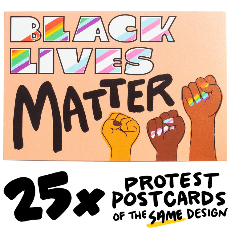 25x BLM LGBTQ+ Protest Postcard