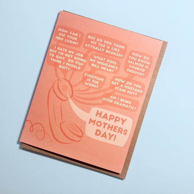 Calls to Mom Mother's Day Card