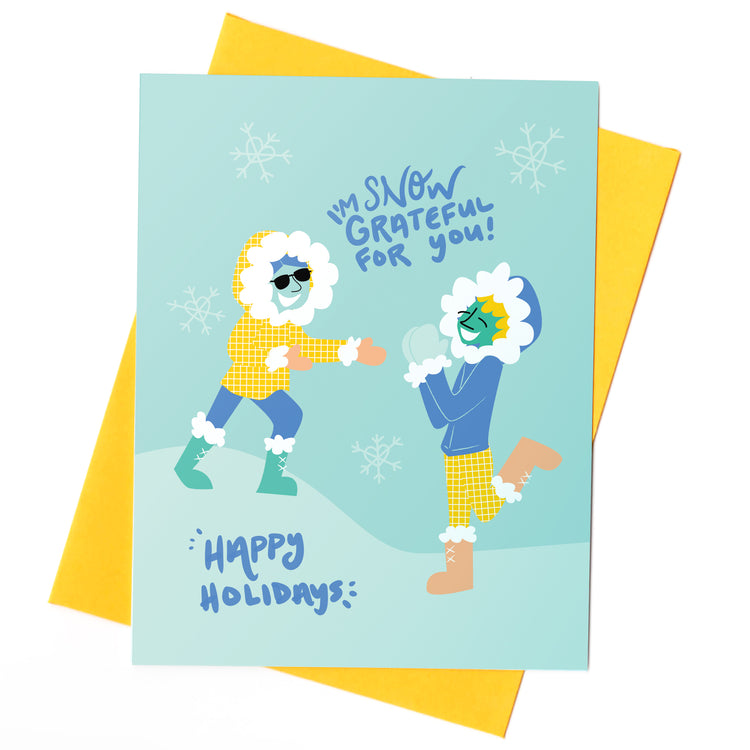 Snow Grateful For You Holiday Card