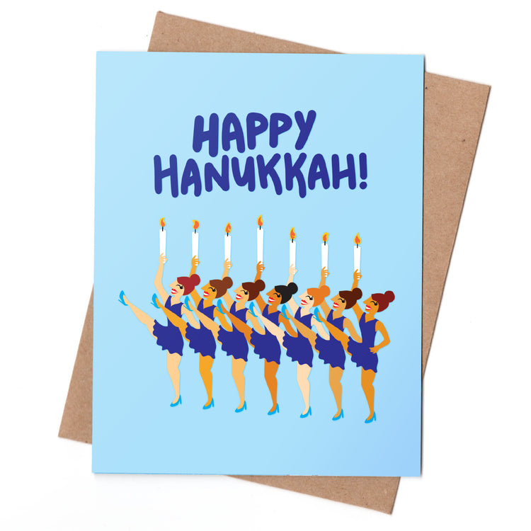 Menorah Dancers Hanukkah Card