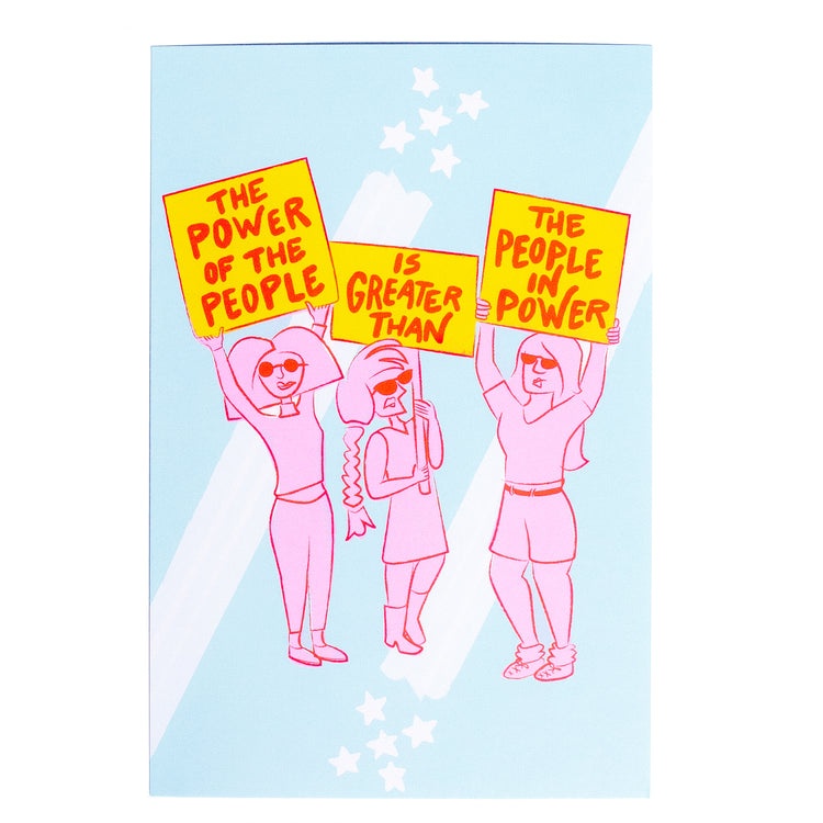 25x "Power of the People" Protest Postcard