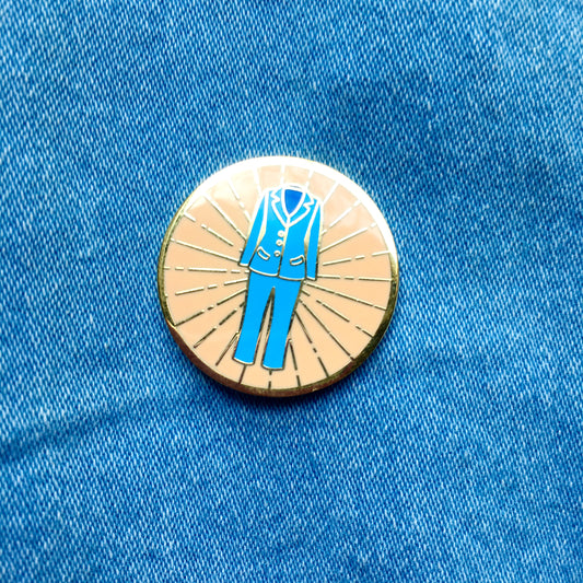 Pantsuit Hard Enamel Pin in Blue